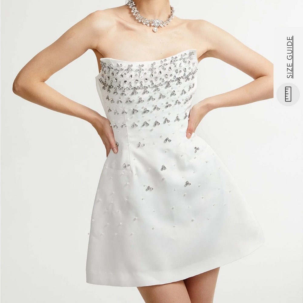 Melisande white embellished mini dress